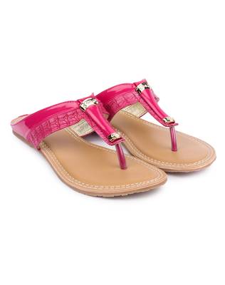 Pink solid synthetic sandals 3