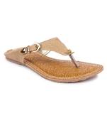 Beige solid synthetic sandals