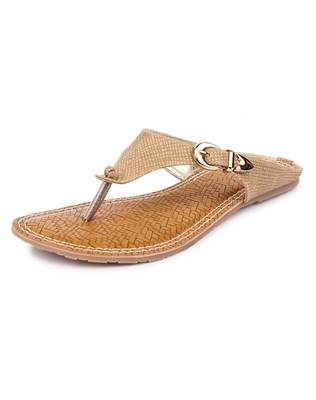 Beige solid synthetic sandals 2