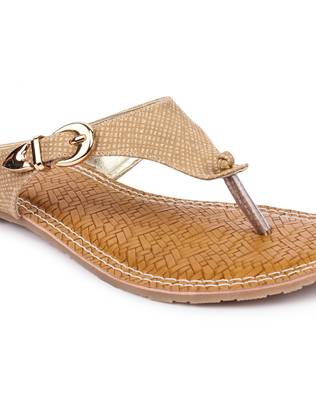 Beige solid synthetic sandals 5