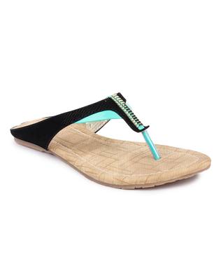 Black solid synthetic sandals 1