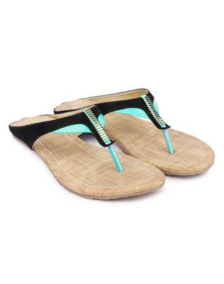 Black solid synthetic sandals 3