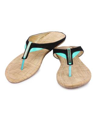 Black solid synthetic sandals 4