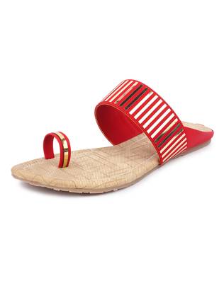 Red solid synthetic sandals 2