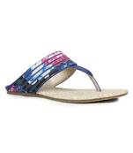 Blue solid synthetic sandals