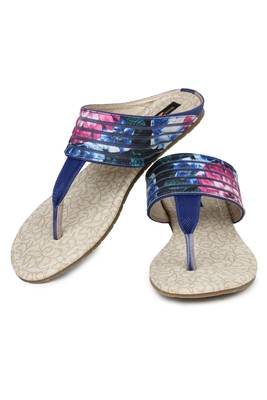 Blue solid synthetic sandals 2