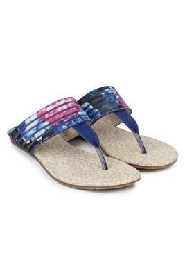 Blue solid synthetic sandals 3