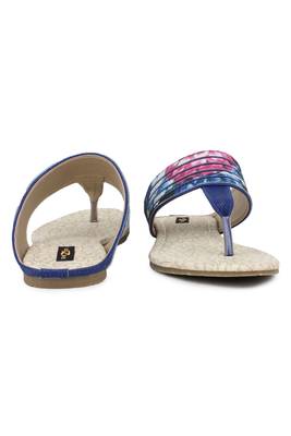 Blue solid synthetic sandals 4