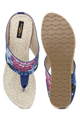 Blue solid synthetic sandals 5