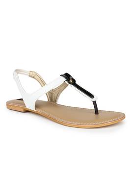 White solid synthetic sandals 1