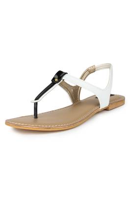 White solid synthetic sandals 2