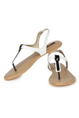 White solid synthetic sandals 3