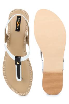 White solid synthetic sandals 5
