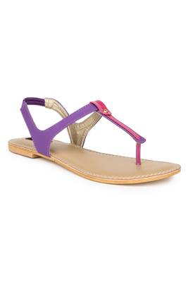 Purple solid synthetic sandals 1
