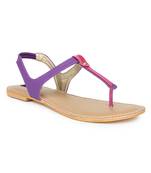 Purple solid synthetic sandals
