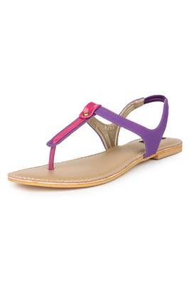 Purple solid synthetic sandals 2