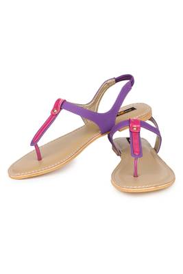 Purple solid synthetic sandals 3
