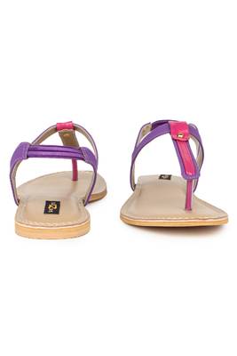 Purple solid synthetic sandals 4
