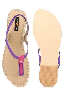 Purple solid synthetic sandals 5