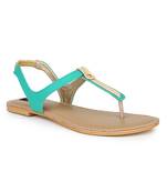 Green solid synthetic sandals