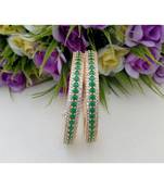 Eye Catching Desinger Bangle Made Out From Cubic Zircon & Emerald Stones