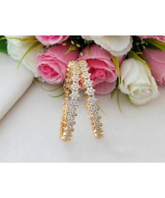 Beautiful Gold Tone Flower Design Bangle Made Out From Cubic Zircon Stones 1