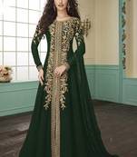 Green Embroidered Faux Georgette Salwar