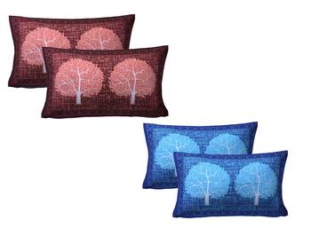 multicolor Cotton Multicolor Pillow Covers 2 Sets (4 Pieces) 1
