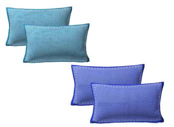 multicolor Cotton Multicolor Pillow Covers 2 Sets (4 Pieces) 1