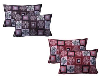 multicolor Cotton Multicolor Pillow Covers 2 Sets (4 Pieces) 1