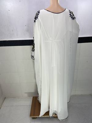 white georgette moroccan islamic dubai kaftan farasha aari and stone work dress 3