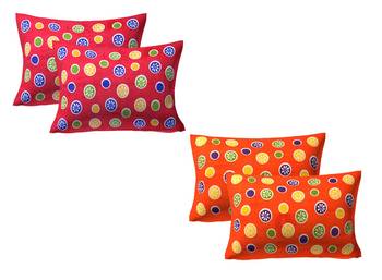 multicolor Cotton Multicolor Pillow Covers 2 Sets (4 Pieces) 1