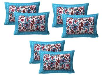 green Cotton Printed Pillow Covers 3 Sets (6 Pieces) 1