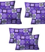 purple Cotton Printed Pillow Covers 3 Sets (6 Pieces)