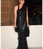 Black Sequence Work Georgette  Bollywood Saree With Blouse