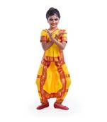 Yellow Bharatnatyam Costume For Girls