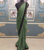 Mehndi Lace Work Jacquard Traditional Saree With Blouse