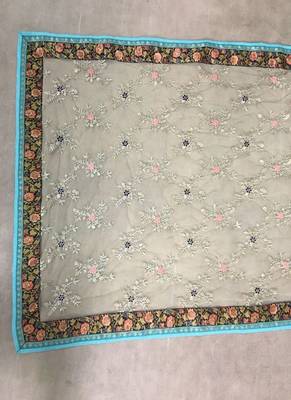 Multi Color Embroidery Work Net Silk Bollywood Saree With Blouse 2