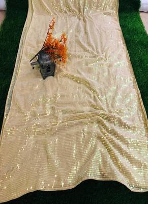 Golden Sequence Work Georgette Bollywood Saree With Blouse 2