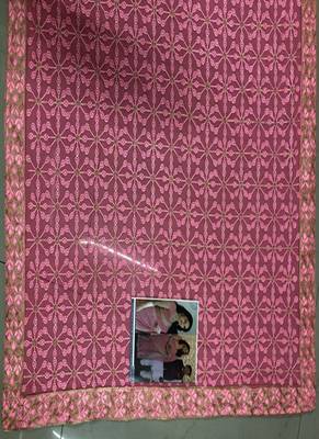 Pink Embroidered Work Georgette Bollywood Saree With Blouse 2