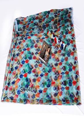 Multi Color Printed Orgenza Bollywood Saree With Blouse 1