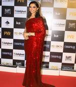 Red Sequence Work Georgette Bollywood Saree With Blouse