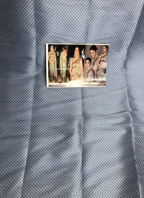 Grey Orgenza Silk Printed Bollywood Saree With Blouse 3