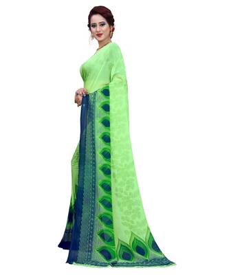 Multicolor printed Georgette saree with blouse 2