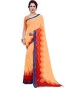 Multicolor printed Georgette saree with blouse