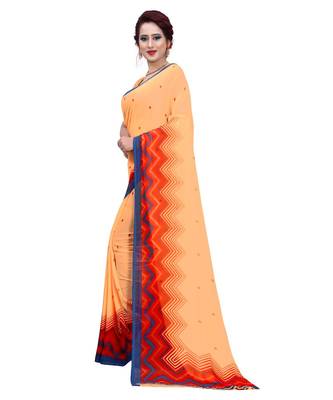Multicolor printed Georgette saree with blouse 2