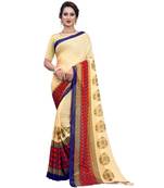 Multicolor printed Georgette saree with blouse