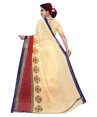 Multicolor printed Georgette saree with blouse 3