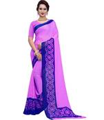 Multicolor printed Georgette saree with blouse