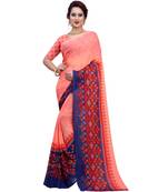 Multicolor printed Georgette saree with blouse